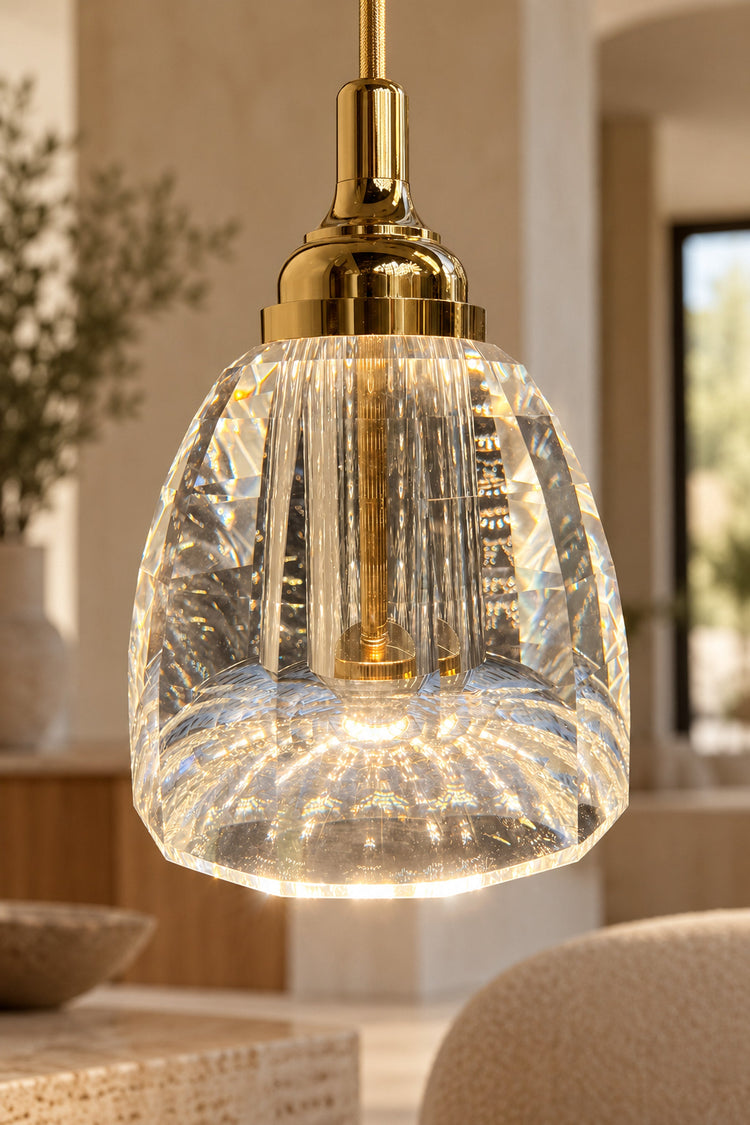 Suspension Campana — détail du cristal taillé