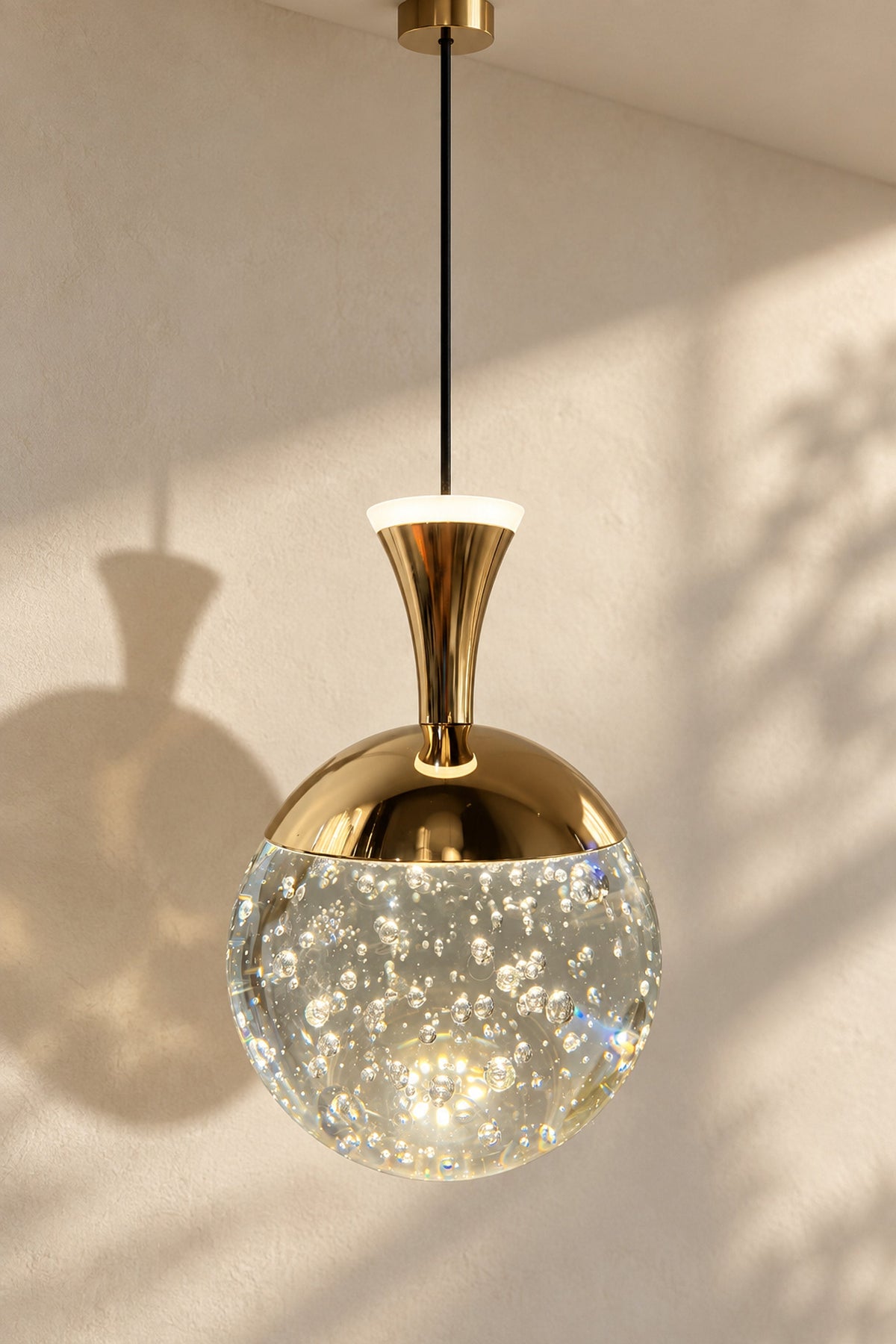Suspension de Chevet Bolla dorée — Sphère à bulles