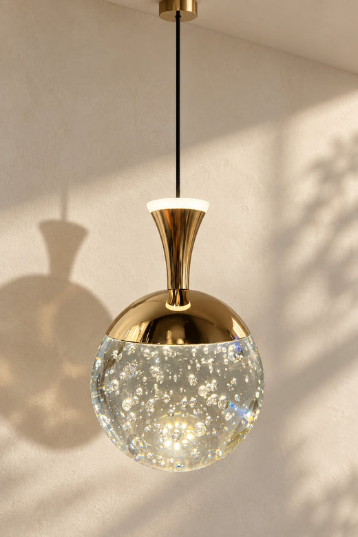 Suspension de Chevet Bolla dorée — Sphère à bulles