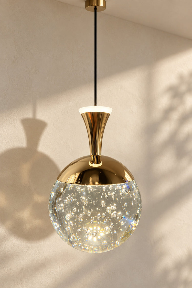 Suspension de Chevet Bolla dorée — Sphère à bulles