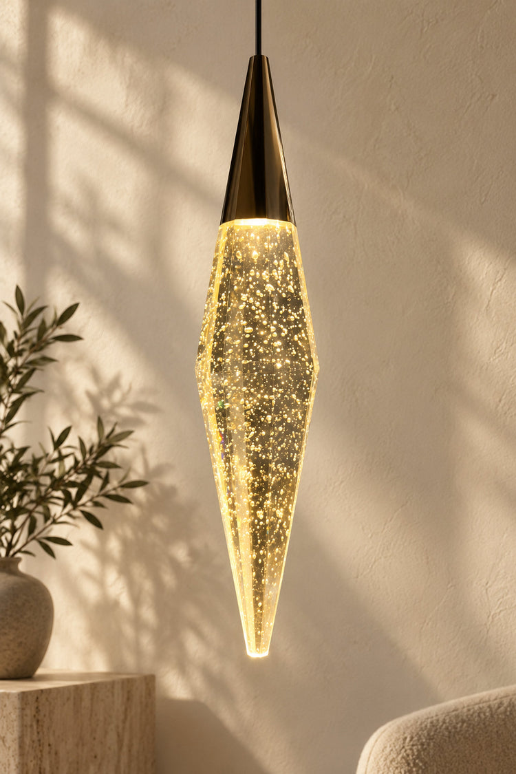 Suspension Diamante — Cristal à bulles