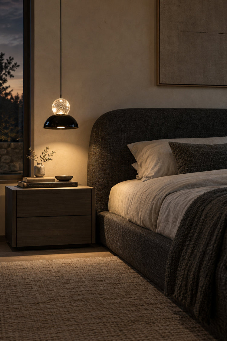 Suspension Selene en chevet dans une chambre