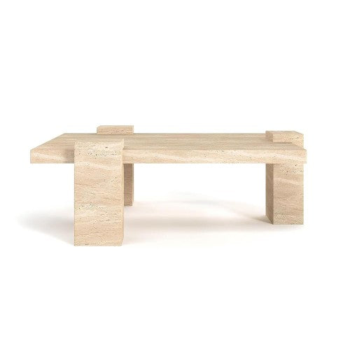 Table Basse Naiara — Travertin en situation