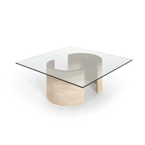 Table Basse Nolys — Travertin, Dimension & Finition en situation