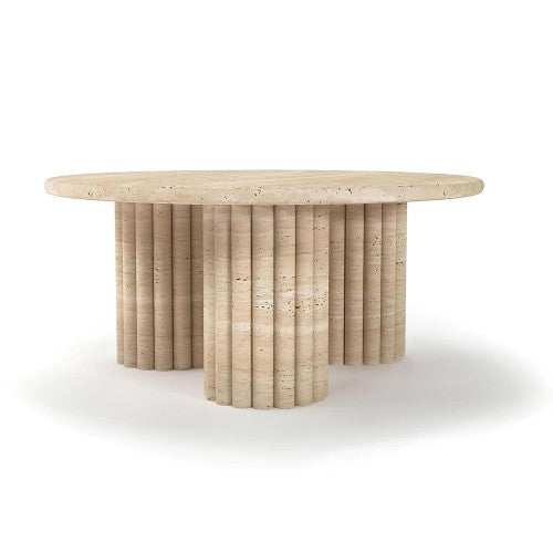 Table Basse Sora — Travertin en situation