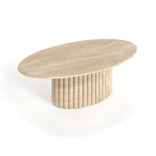Table Basse Ostra — Travertin en situation