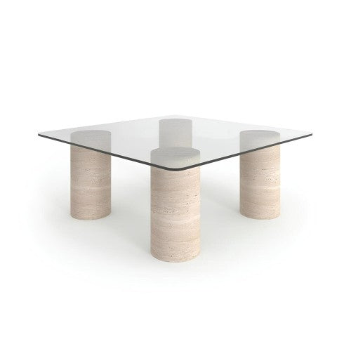 Table Basse Alexa — Travertin, Dimension & Finition