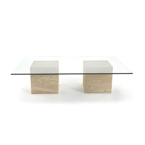 Table Basse Elvia — Travertin, Dimension & Finition
