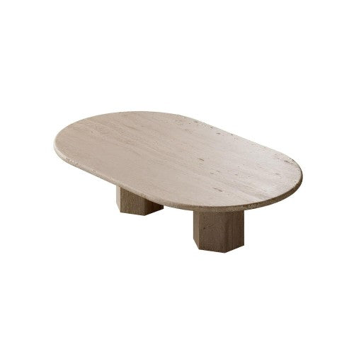 Table Basse Mrova — Travertin en situation