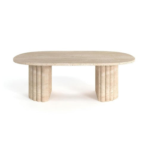 Table Basse Tulia — Travertin en situation