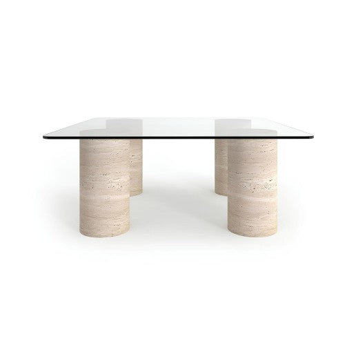 Table Basse Alexa — Travertin, Dimension & Finition en situation