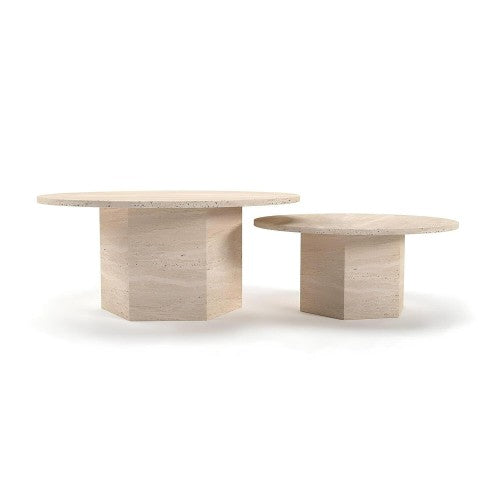 Duo Tables Basses Velin — Travertin