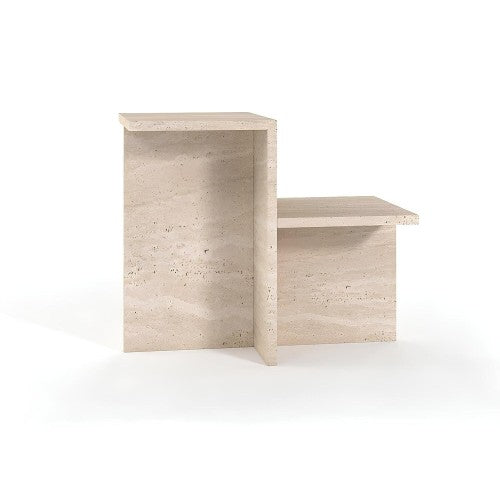 Table d'Appoint Aleesia — Travertin en situation