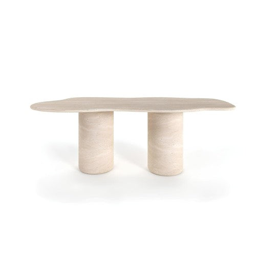 Table à Manger Solyne — Travertin en situation